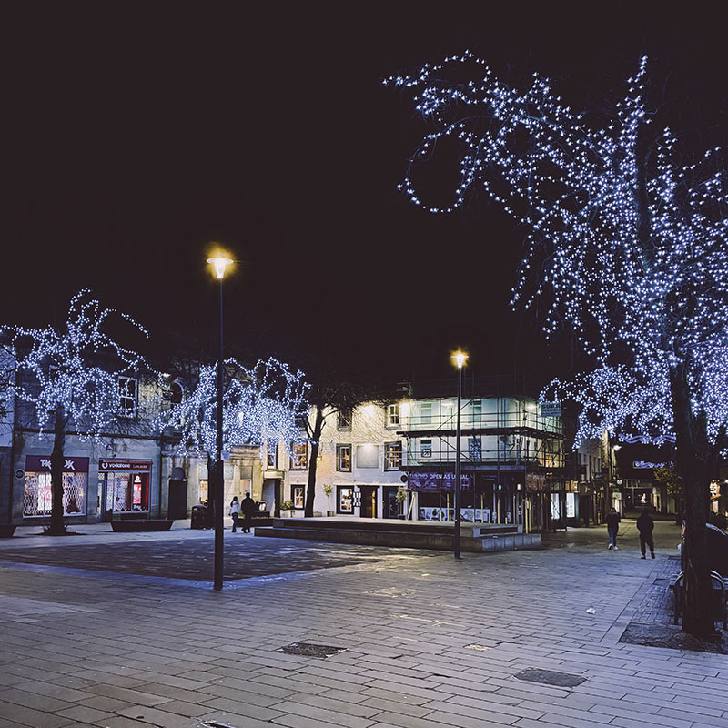 Christmas decoration in town. 