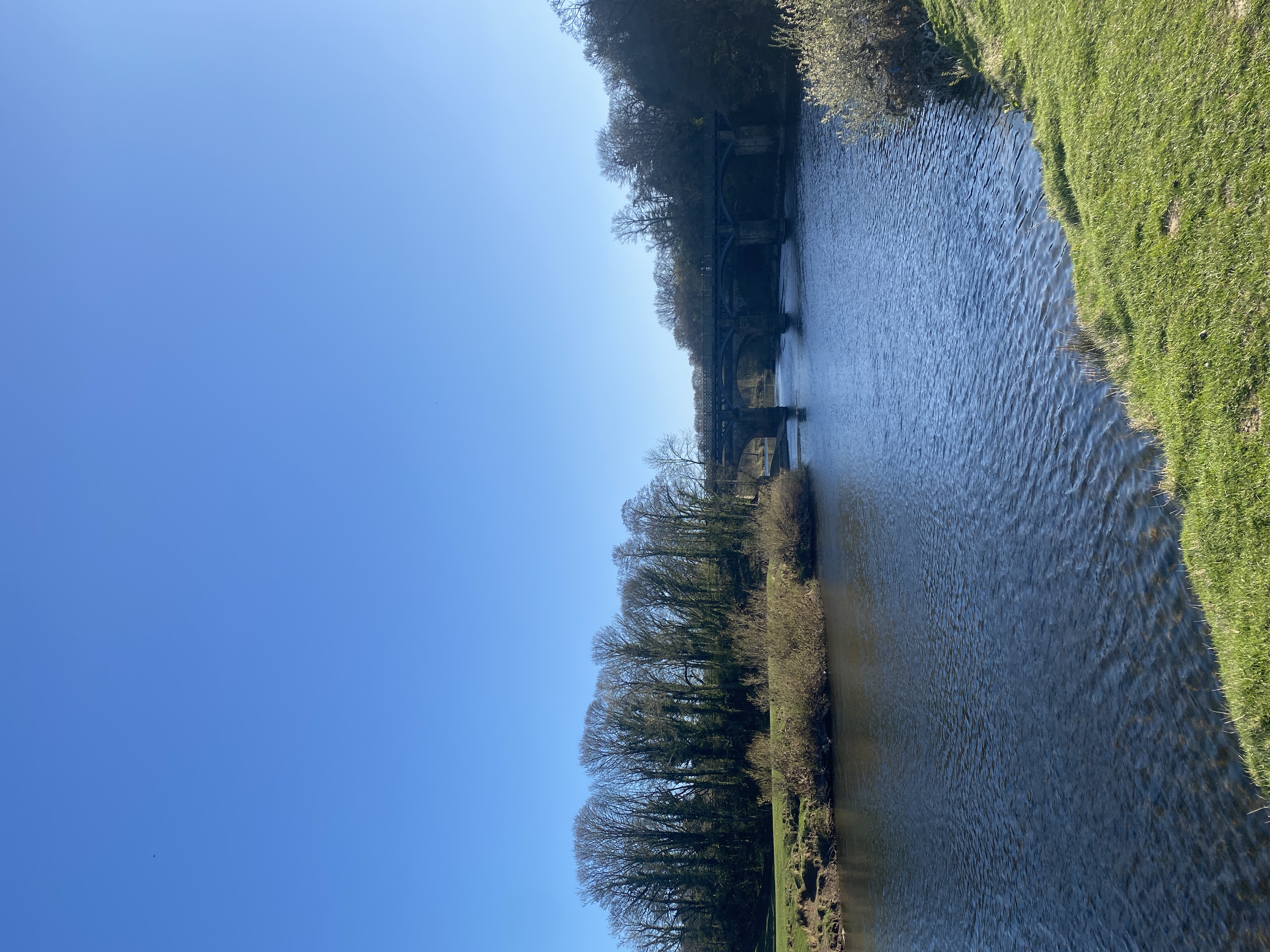 River Lune with the blue sky. 