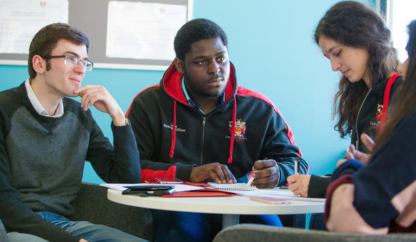 Students having a discussion