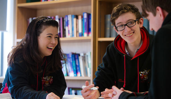 Students having a discussion