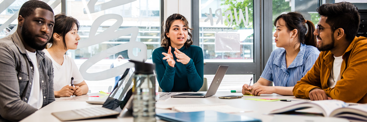 A group of students working on a project