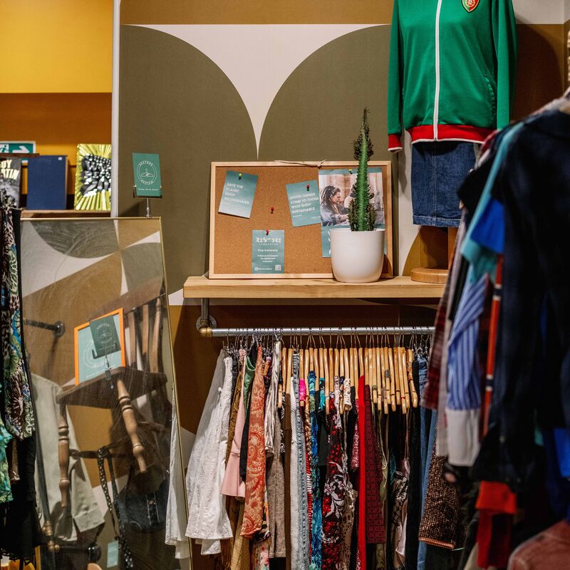 Clothes on a rail in ReStore
