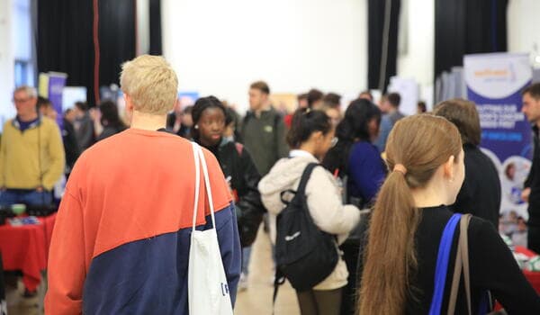 Students attending a careers fair