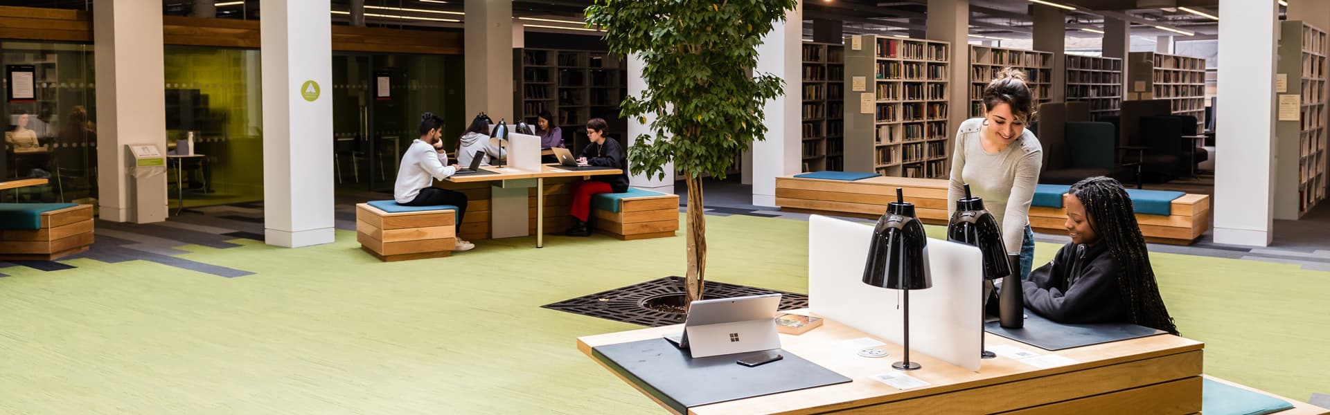 Students in library