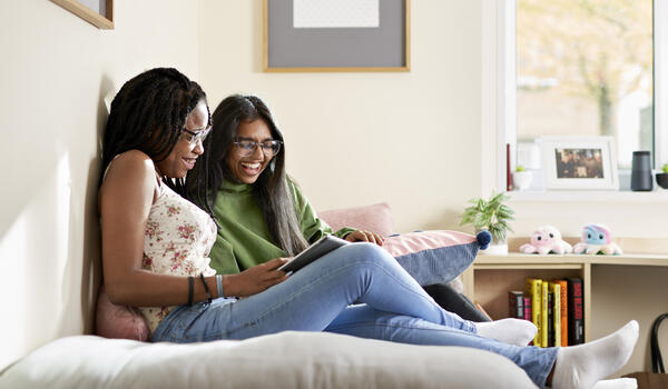 Two girls in pendle accommodation