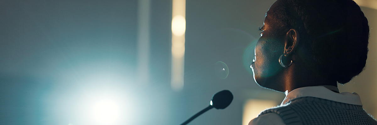 Speaker at a podium